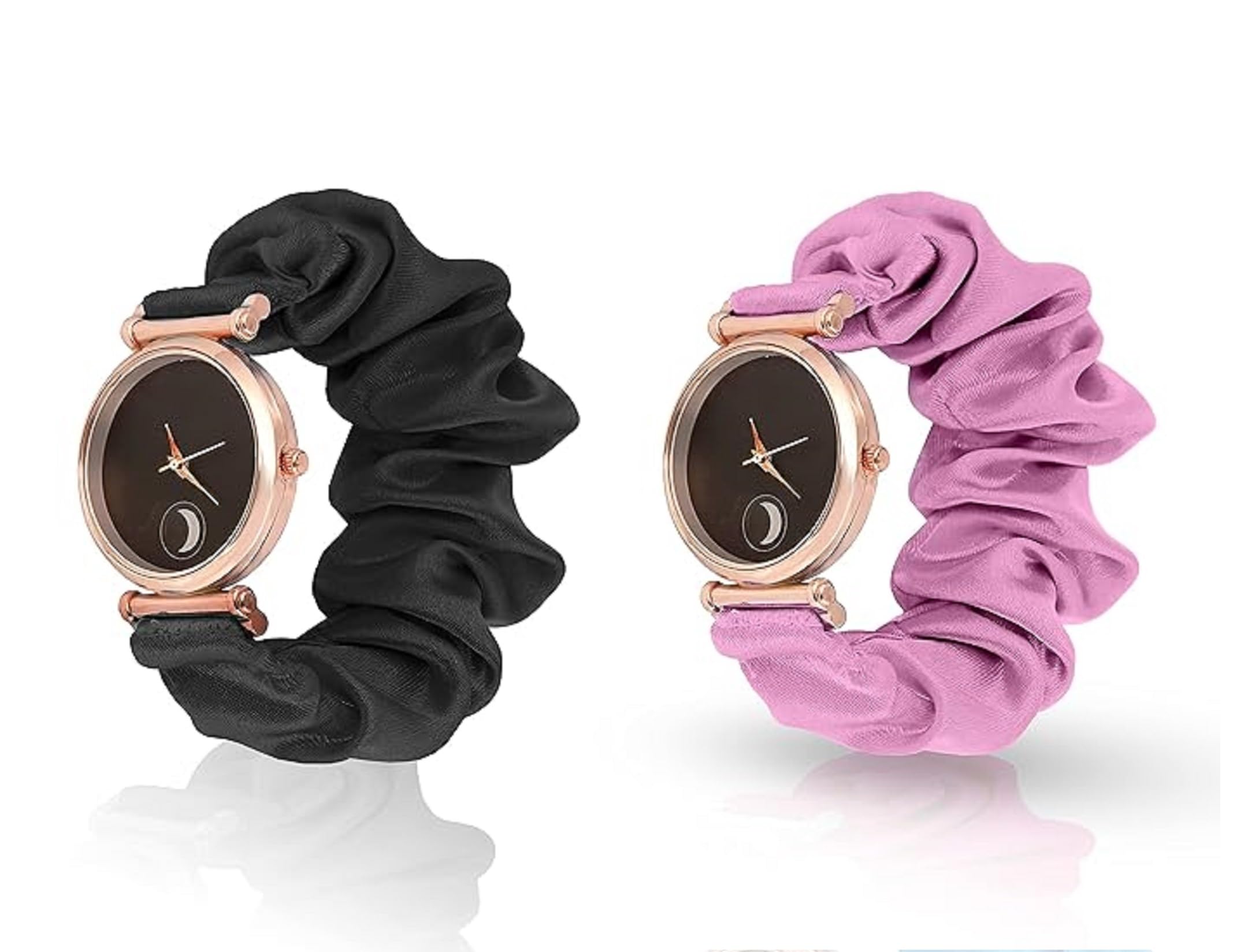 K Vajir® Multicolored Black Dial Analog Scrunchies Watches Strap Cloth Solid Fabric Wrist Watch for Women (Pack of 2) (Choice No 7) (B0CK2VGGZQ) Amazon Price History, Amazon Price Tracker