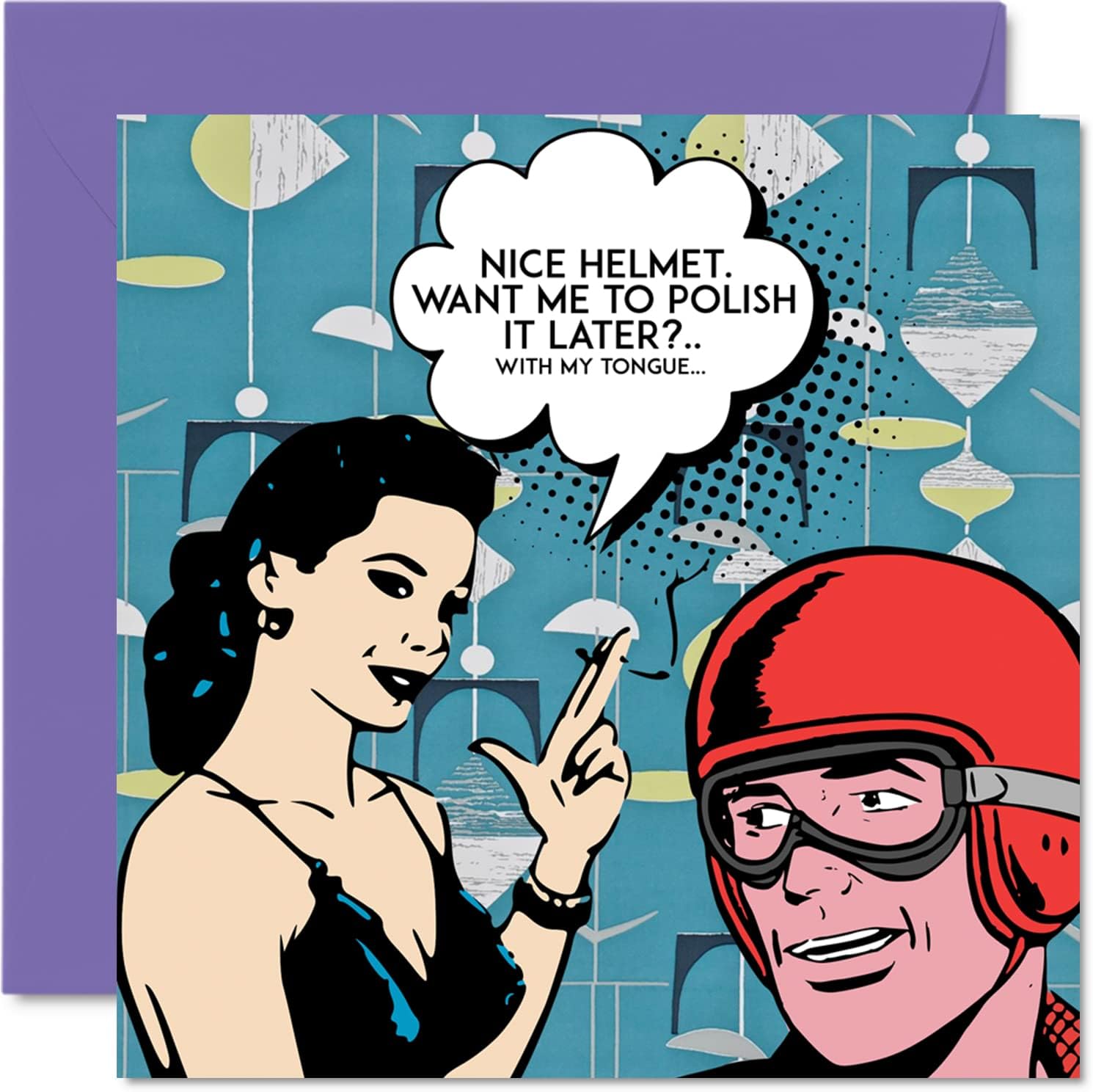 Stuff4 Rude Naughty Anniversary Card for Wife Girlfriend Partner - Retro Roses - Funny Anniversary Card for Women Her, 145mm Banter Offensive Greeting Cards Fiance