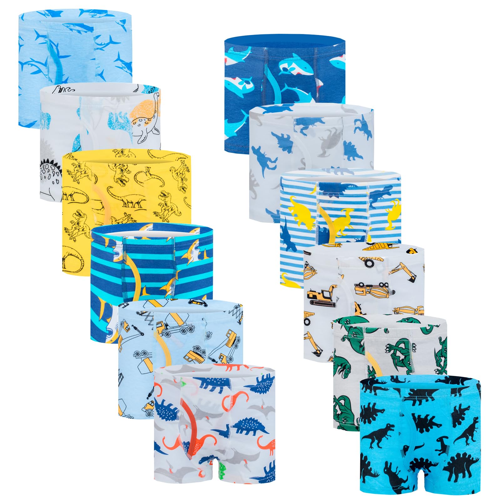 JackLoveBriefs Enfant Boxer Garcon Caleçon Multicolore,12 Pièces