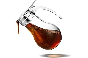 14 oz No Drip Glass Syrup Dispenser, Perfect for Maple Syrup, Honey,...