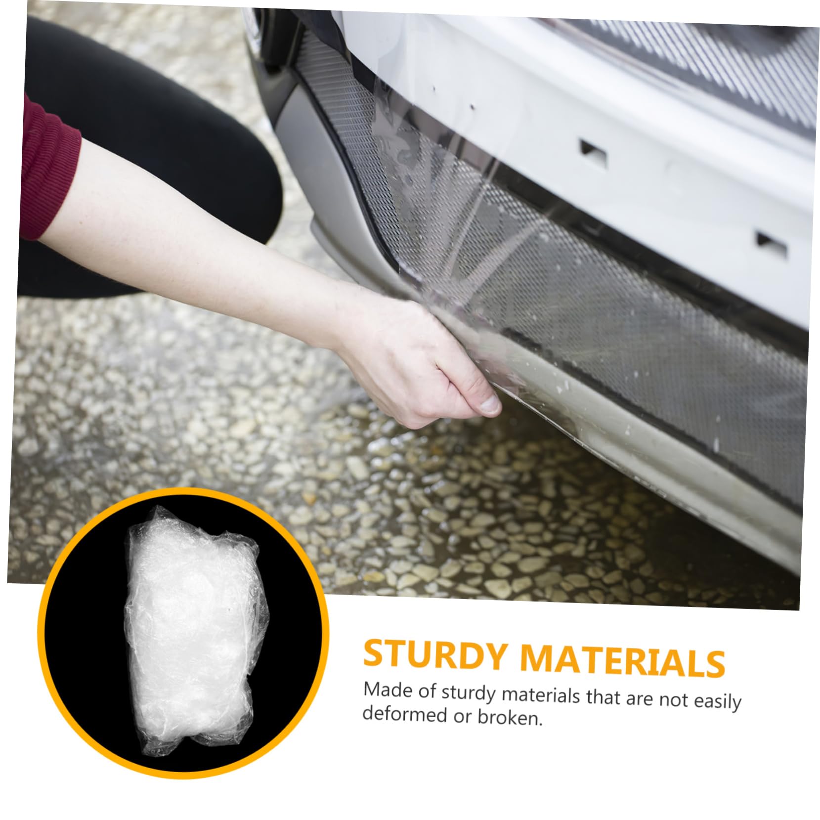 SOLUSTRE Car Safety Cover Easy-on Rainproof Auto Cover Pe Film Car Shield Universal 660x380cm — view 6