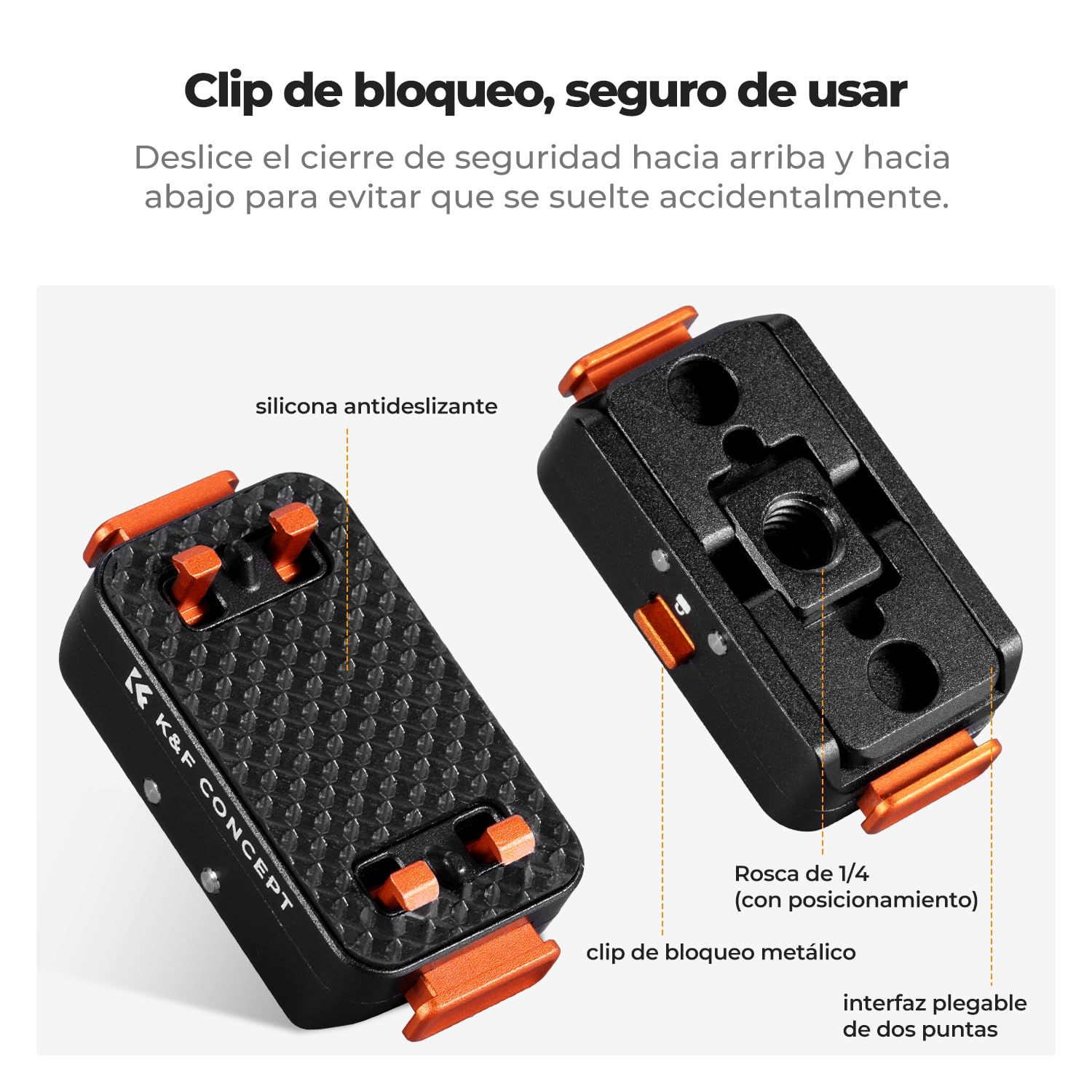 K&F CONCEPT Soporte magnético de liberación rápida Compatible con Insta360 X5, con Rosca de 1/4 Pulgada/conexión Mediante Adaptador/Cierre de Seguridad, Base de Aluminio para Ace Pro 2/X4 Air