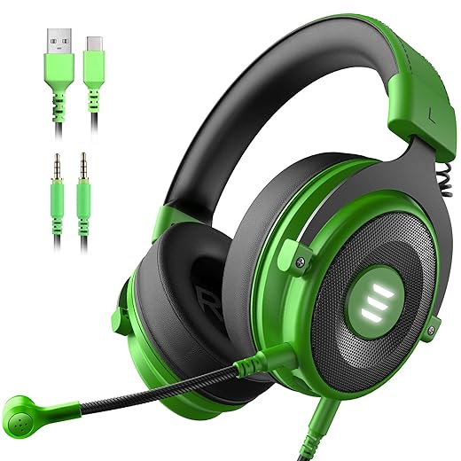 EKSA E900 USB Gaming Headset with Microphone for PC (Green)