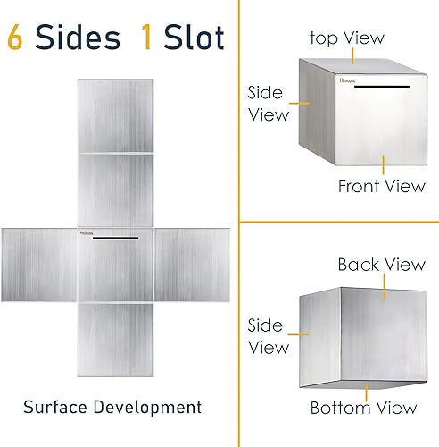 Miniatura 7 de 2 alcancías hicocool de acero inoxidable, alcancía negra 4.72 + alcancía plateada 5.9