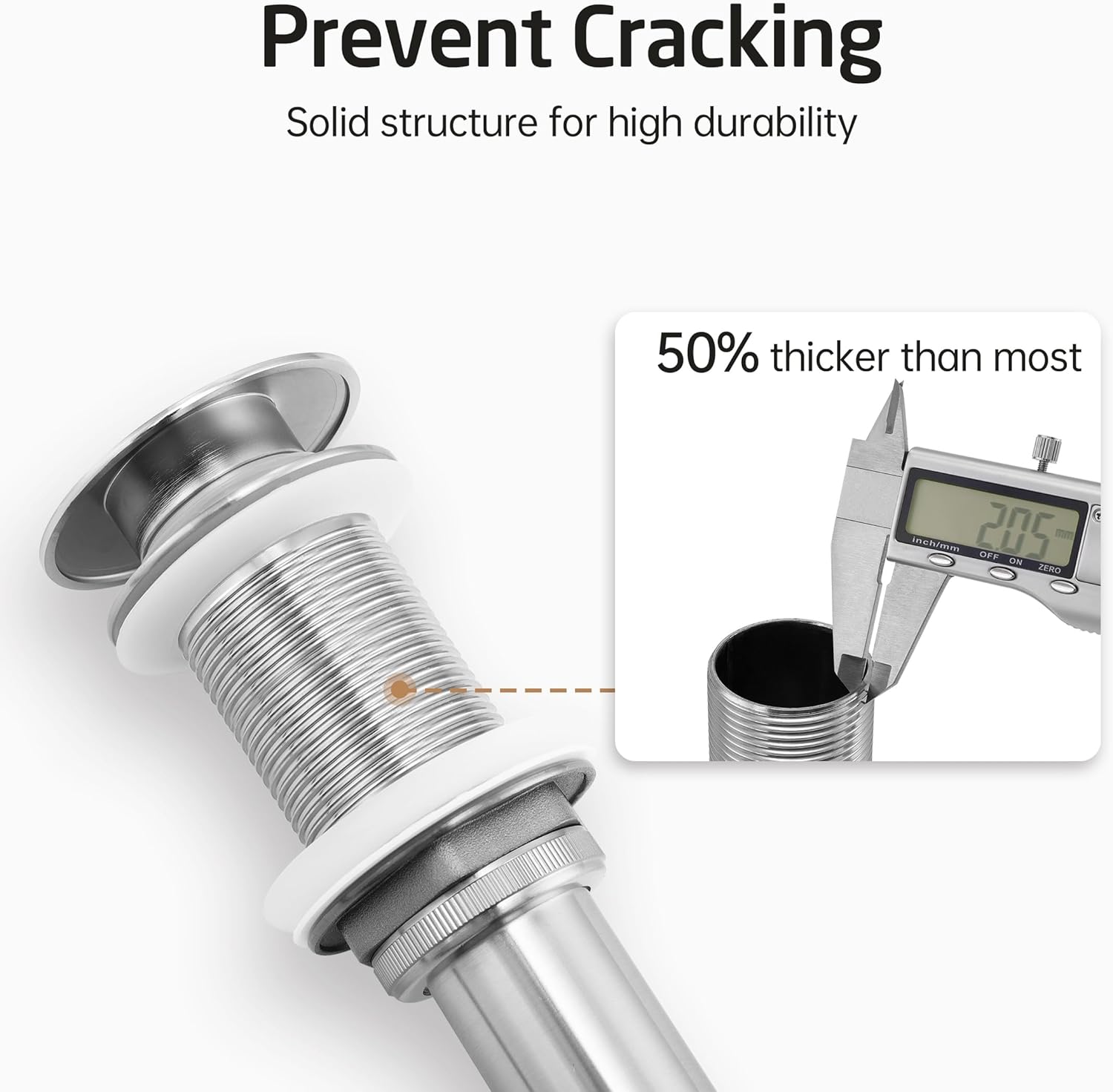 KES Bathroom Sink Drain Without Overflow Brushed Nickel Finish Round Ceramic Countertop Modern Sink, S2008D-BN-TEM+BVSC129