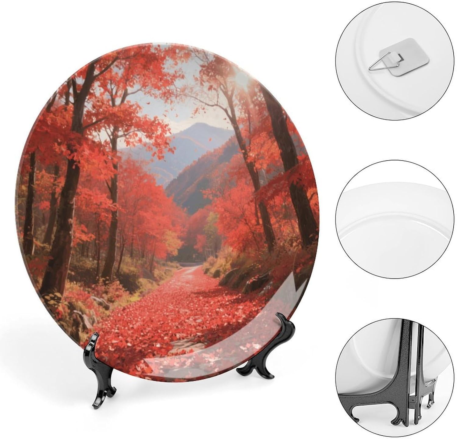 Bone China Decorative Plates Gumbagg Trail Ceramic Decorative Plate Wall Decor with Display Stand Ceramic Ornaments for Wall Hanging Decoration