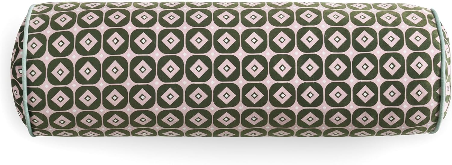 Ted Baker Decorative Accent Throw Pillow - Diamond Print Design, 8 x 24 Inch, Green