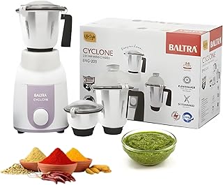 Baltra Mixer Grinder 1000W | Powerful Motor with Overload Protector | 3 Stainless Steel Jars | Heavy-Duty Grinding for Indian Kitchen | Ideal for Dry & Wet Grinding | Made for Cooking | 2Year Warranty