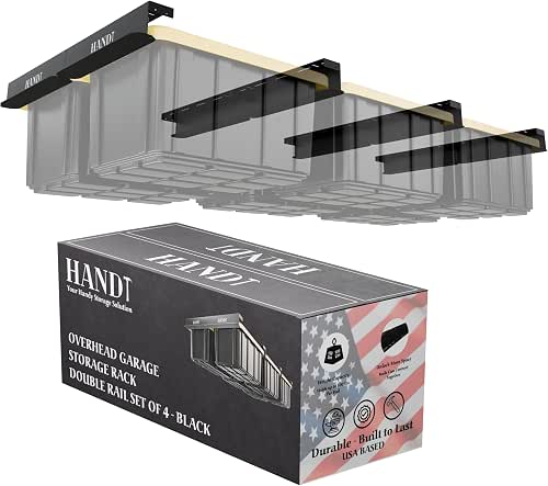 USA Based Overhead Garage Storage Rack, Connectable Heavy Duty Metal