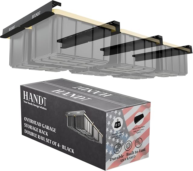 HANDT Étagère de rangement pour garage, rails de plafond …