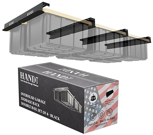HANDT Overhead Garage Storage Rack, Connectable Heavy Duty Metal Ceiling