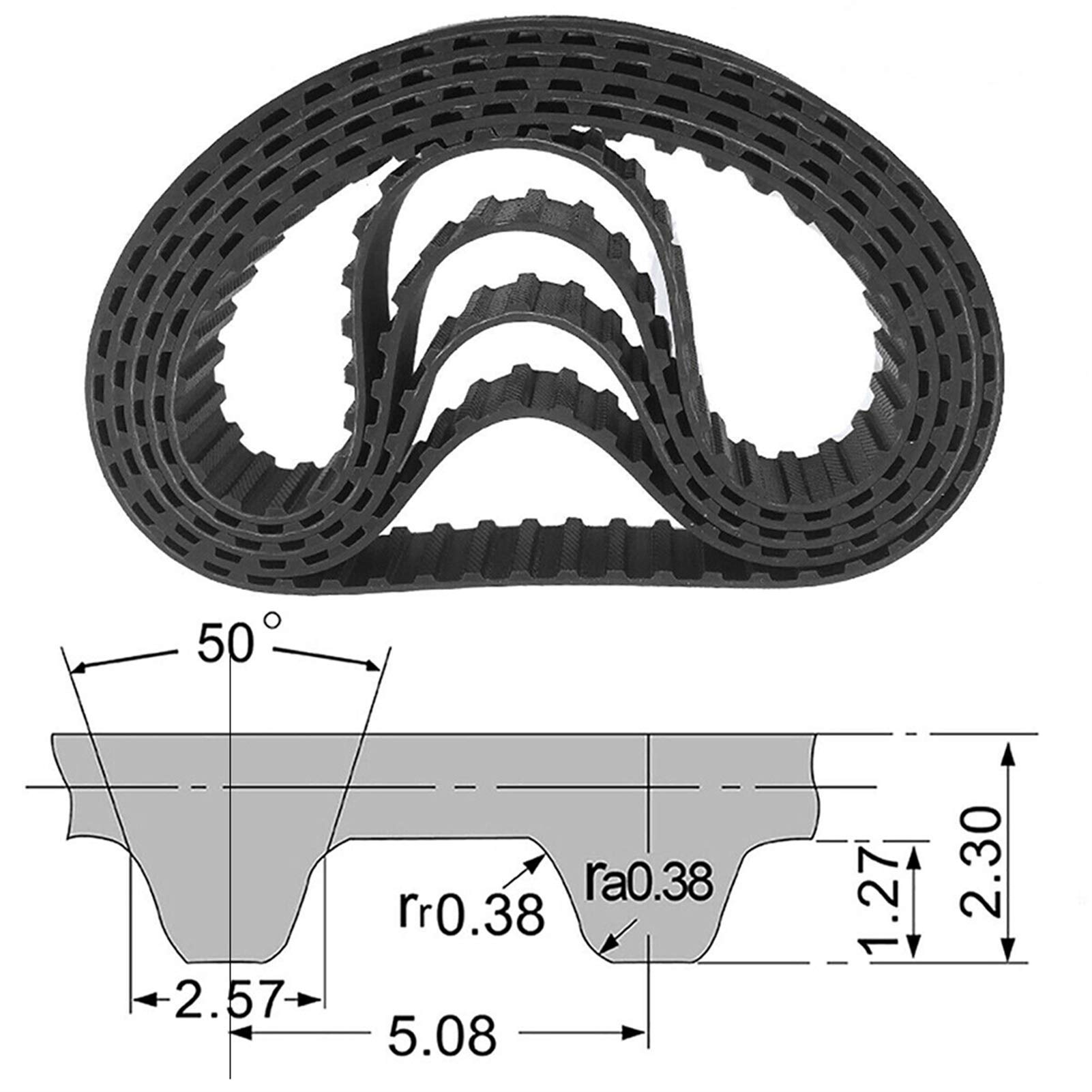 Lcuihong-Belt timing 1x Rubber Synchronous Belt, 10mm 150XL037, Black