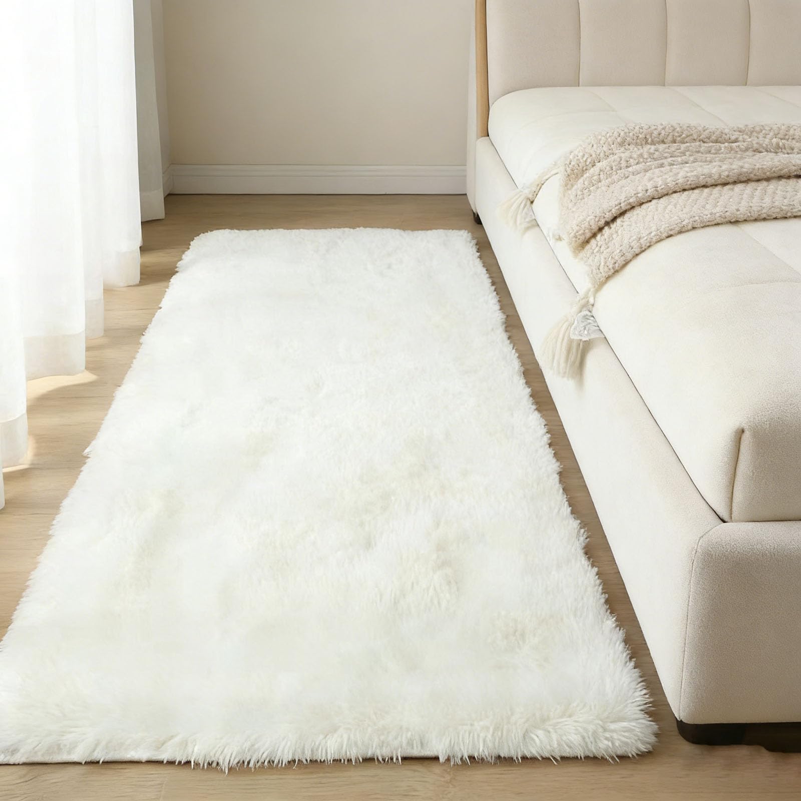 Tapis extérieur 160 x 280 cm blanc cassé antidérapant et lavable