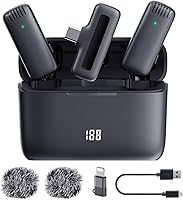 Vista 8 de Micrófono de solapa profesional inalámbrico Lavalier para iPhone, iPad, mini micrófono de grabación de video para entrevista, video, podcast, vlog