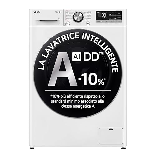 LG AI DD F4R7011TSWC Lavatrice Classe A -10%, 11kg Serie