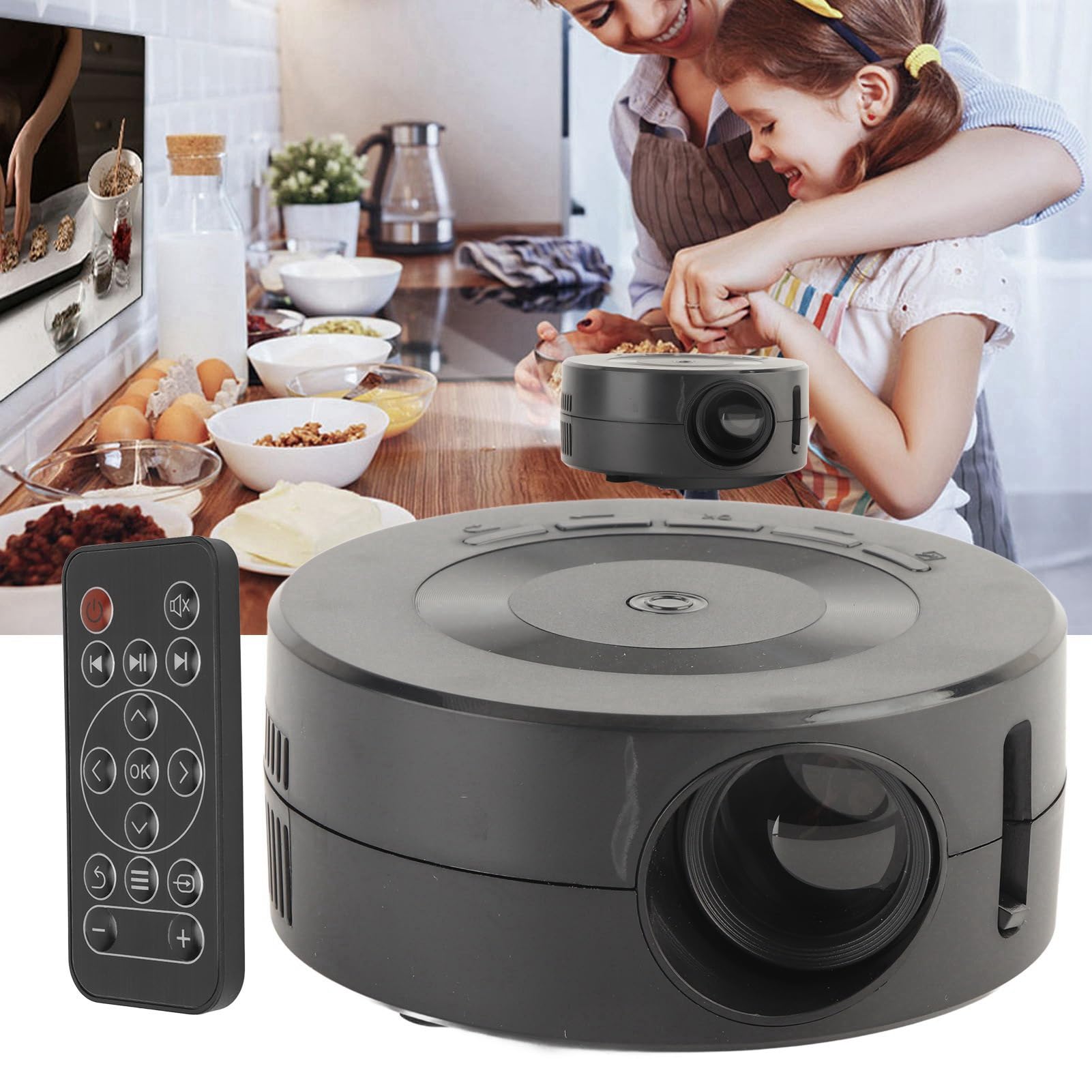 Mini Videoproiettore, Proiettore LED Portatile con Telefono Stesso Schermo per Tablet Smartphone, Proiettore Cinematografico Home Theater per Bambini per Bambini, Supporto