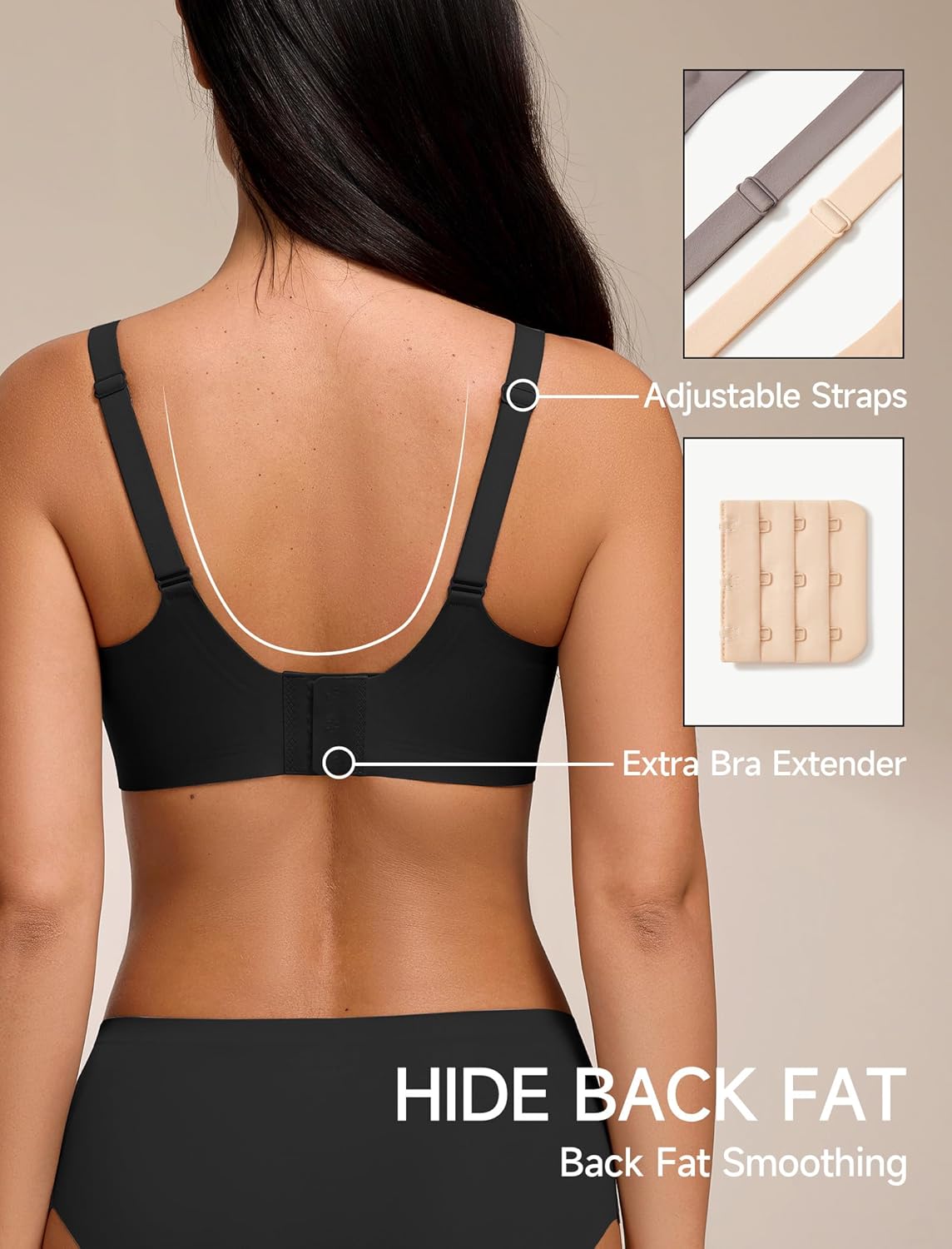 Wire-Free Lace Bra for Women Excellent Support Push up Bra Tshirt Bra - Image 3