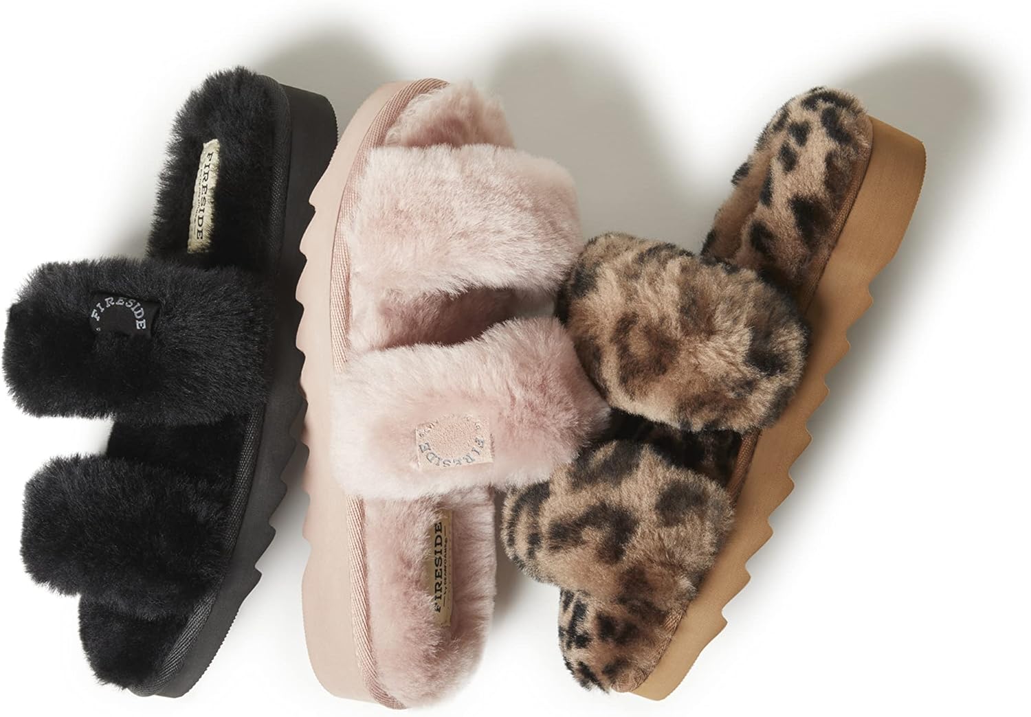 Dearfoams Women's Fireside Benalla All Over Shearling Double Band Easy On/Off Slide Slipper - Image 2
