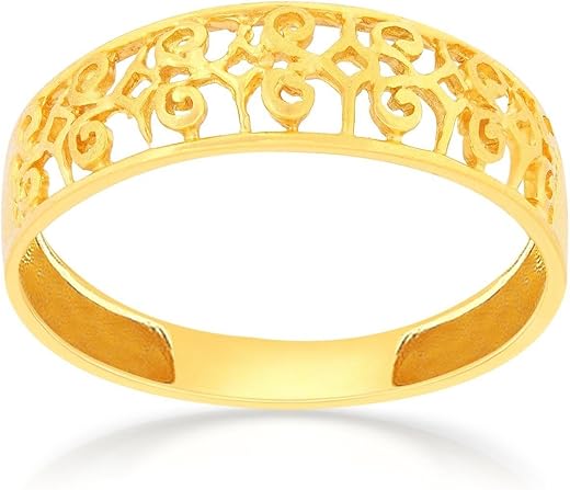 Malabar Gold & Diamonds Yellow Gold Ring for Women 22 K | 22 Kt (916) BIS Hallmark Certified Pure Gold Ring for Birthday, Anniversary, Rakshabandhan Gift