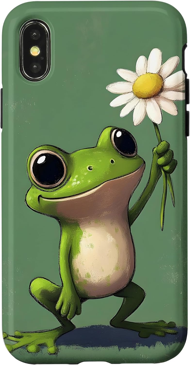 Frog Daisy Flower Case for iPhone 16 Pro Max