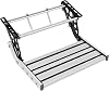 Single-Tier Folding RV Step, Manual RV Steps with LED Light Bar, RV Camper Step with Non-Slip Pedal, Travel Trailer Steps for Motorhomes, Campers, Caravans