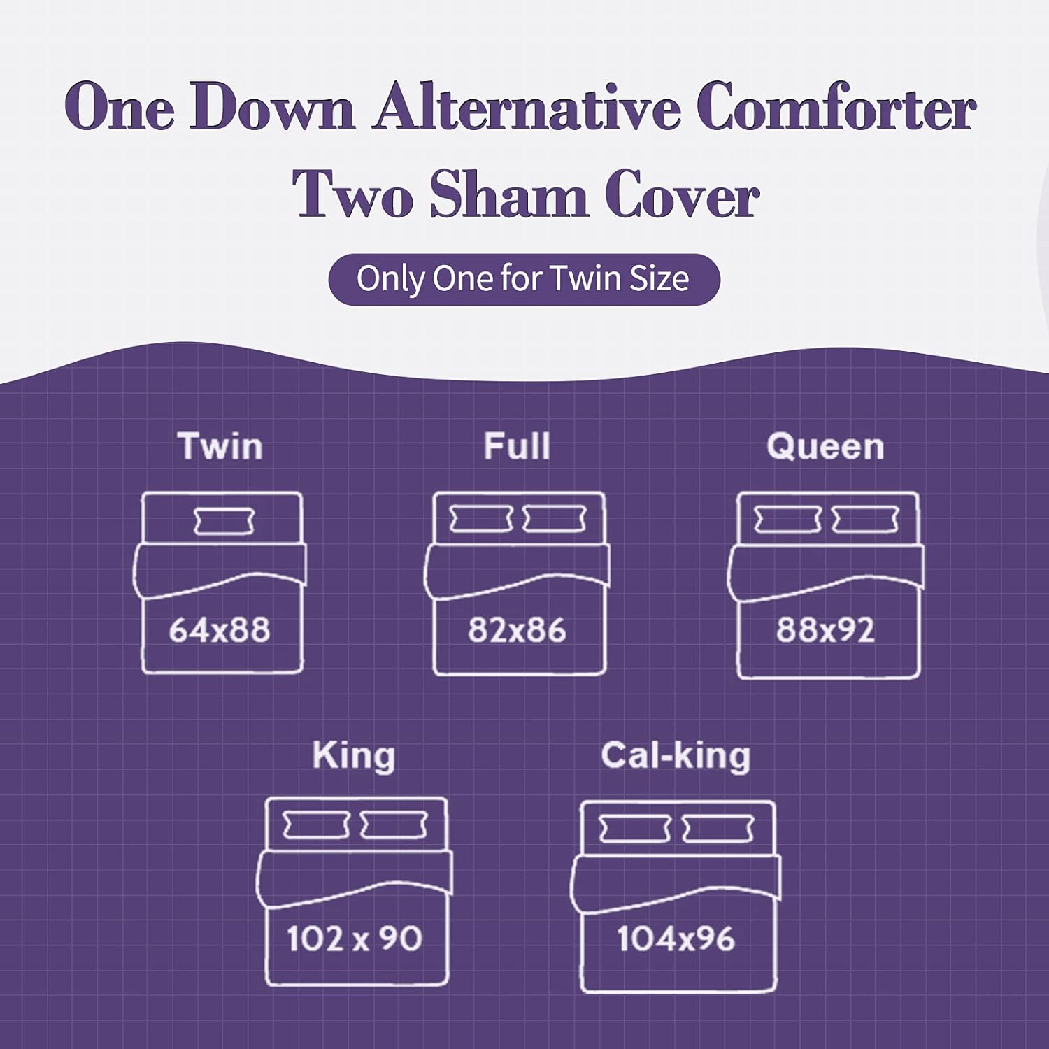 Cosybay 3 Piece Comforter Set- Quilted Ultra-Soft Microfiber- Lightweight Down Alternative Comforter with Shams- All-Season Bedding Set-Full, Purple : Home & Kitchen