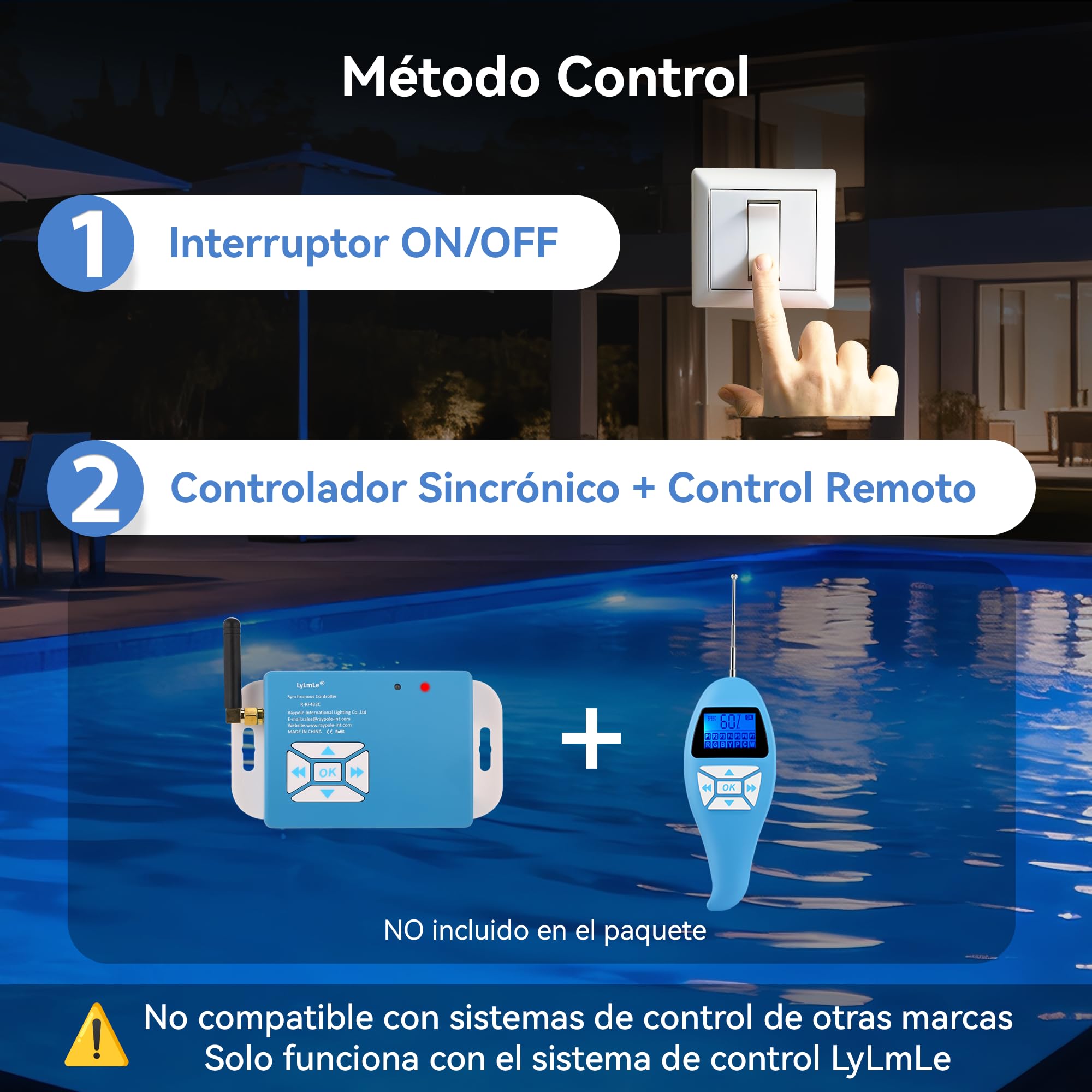 LyLmLe Foco LED Piscina Relleno de Resin, 35W Luces LED Piscina Lámpara Regulable Sincronización Multicolor RGB para Superficie extraplano, IP68 Impermeable,12V AC(No incluye unidades de control)
