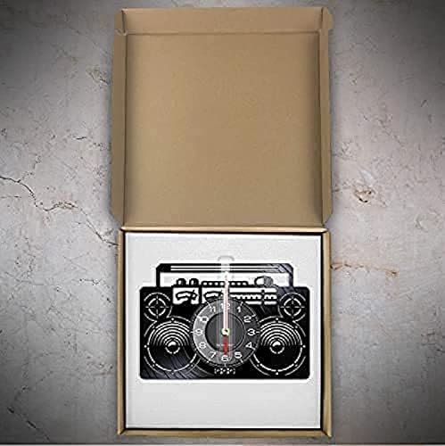 Miniatura 3 de Reloj de pared con números romanos modernos, silencioso, sin tictac, radio de vinilo de 12 pulgadas, reloj de pared de disco LP, arte de audio de