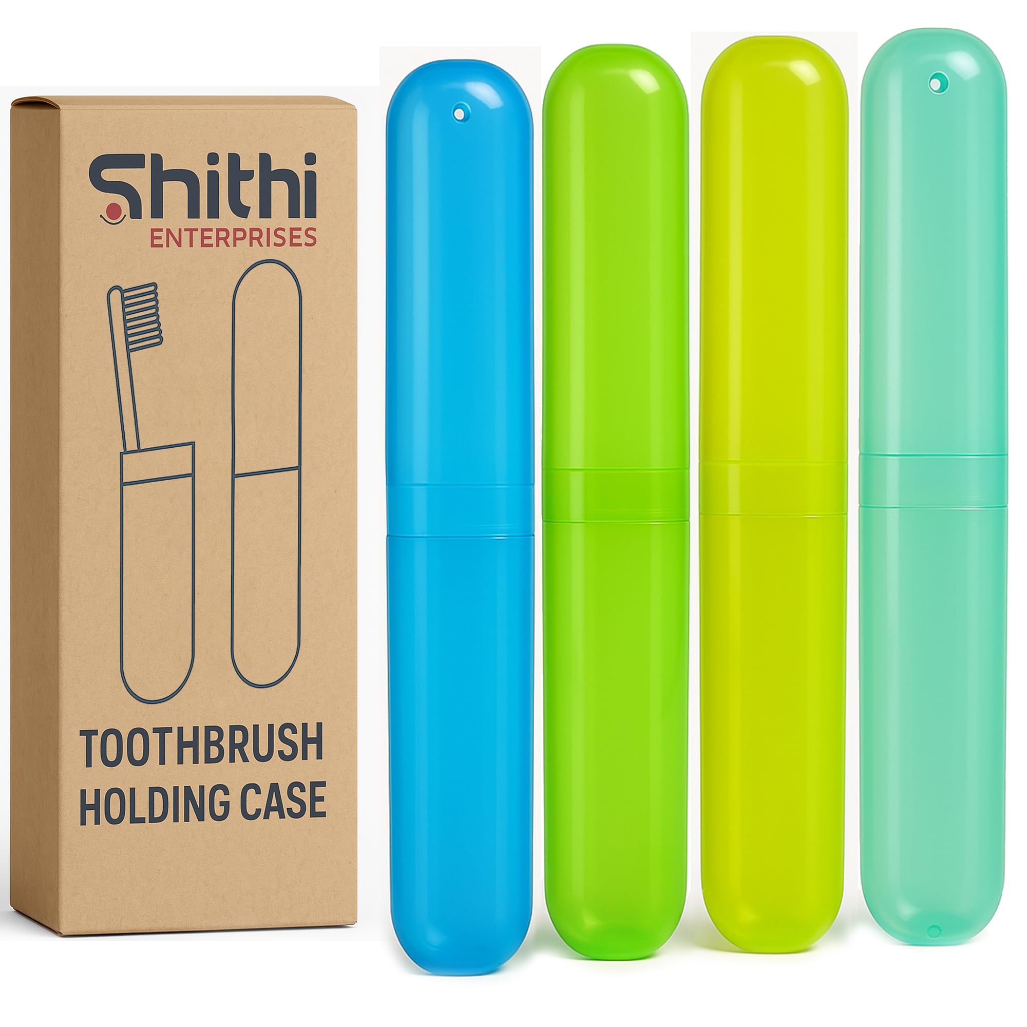 SHITHI Toothbrush Travel Case – Portable & Hygienic Holder with Cover for Home, Travel & Camping – Durable, Lightweight & Ventilated – Made in India (4 Pack)-image-3