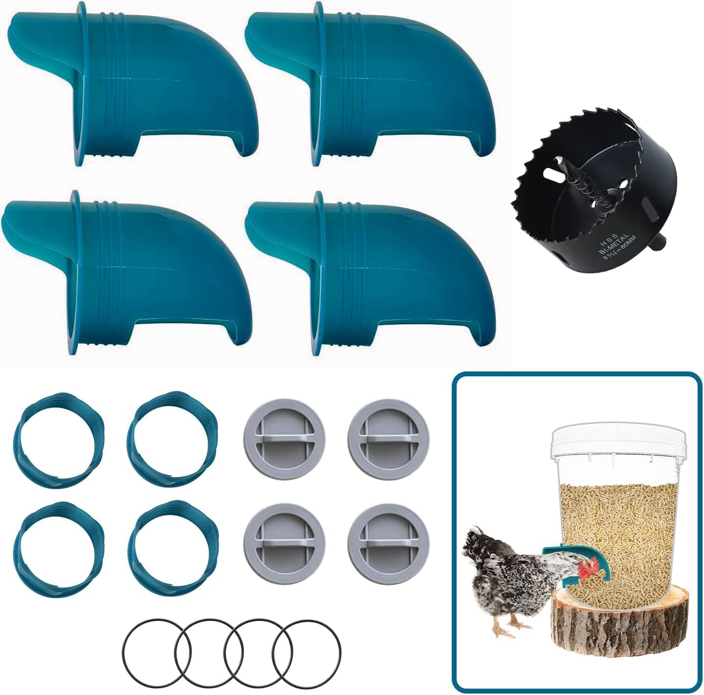 Mangiatoia automatica per polli Whimsii (4+ Sega a Tazza)