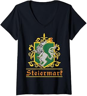 Styria Alps Austria leather trousers Austrian V-Neck T-Shirt