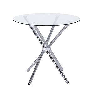Mesa Redonda Comedor Mikado - Cristal Templado 80 cm.