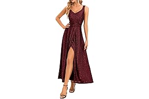 Women's Shimmering Maxi Dress for Formal Occasions