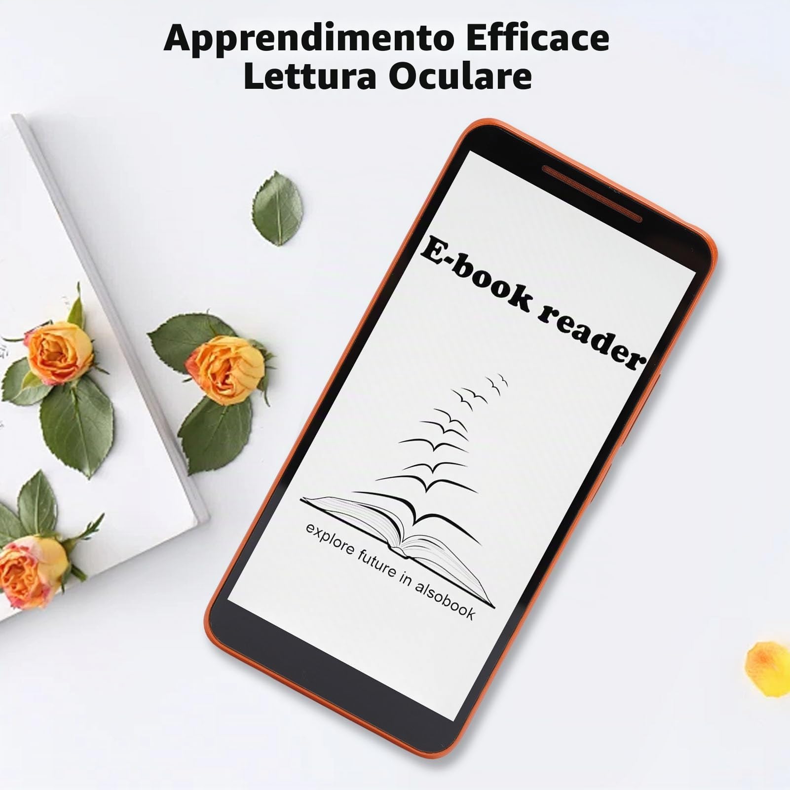 E-book Reader, Lettore di Epaper a Epaper a Inchiostro da 5,7 Pollici per gli Occhi, Lettore di Libri Elettronici Portatile con Auricolare, Stilo E Custodia Protettiva
