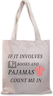 Book Lover Tote Bag For Women Bookworm Book Nerd Librarian If It Involves Books And Pajamas Count Me In Gift