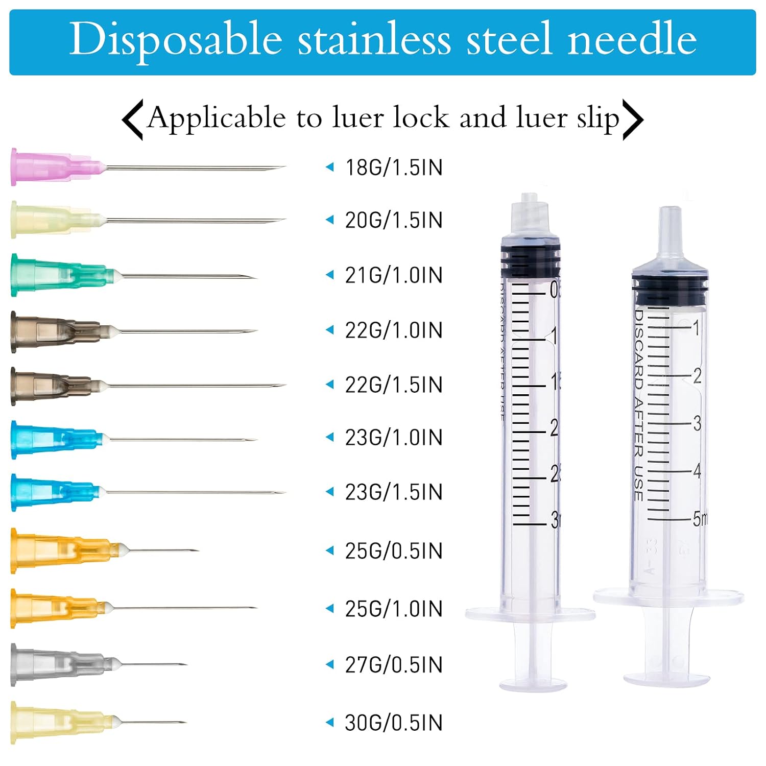 23G Luer Lock 1 in Laboratory Tools Pack of 100