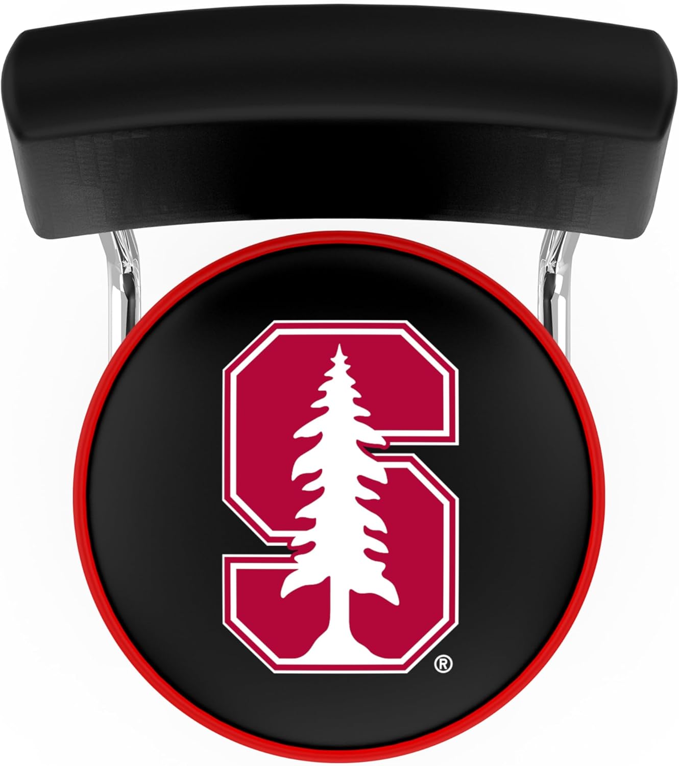 L7C4 Stanford 25" Double-Ring Swivel Counter Stool with Chrome Finish