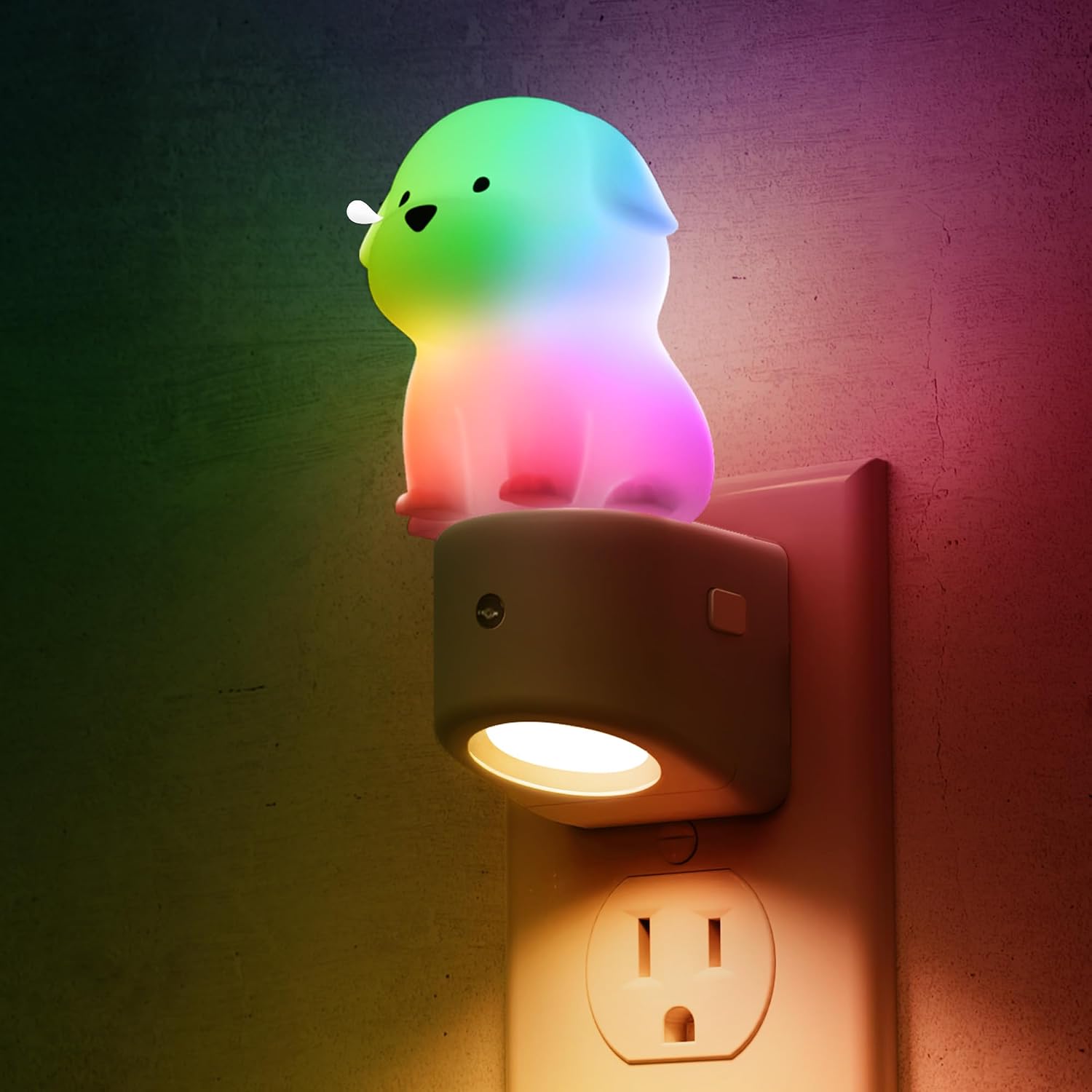 L LOHAS LED Plug in Night Light for Kids, 3D Cute Puppy Night Lights