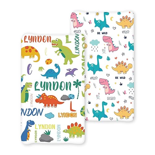 Funda personalizada de 2 piezas cómoda para cambiador de niños pequeños Fundas de cambiador lavables personalizadas para bebés niños y niñas (de 0