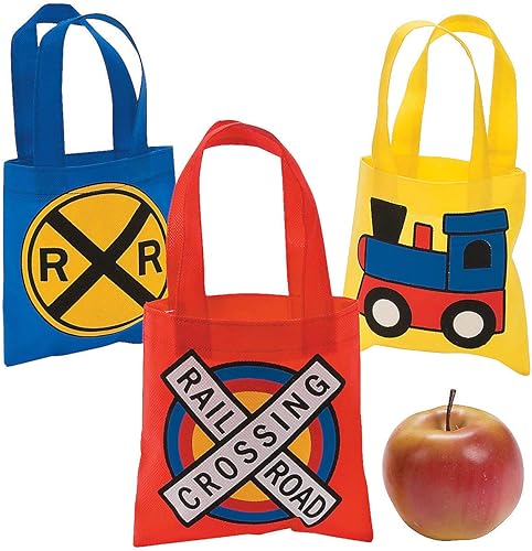 Mini tren bolsas de mano 12 paquetes de colores brillantes bolsas de regalo y suministros de fiesta