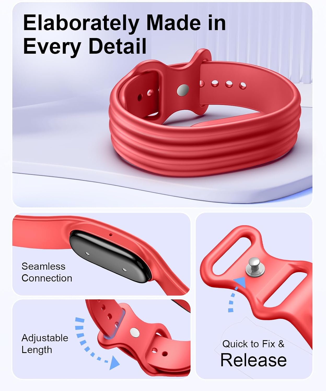 TiMOVO Replacement Active Band Compatible with Fitbit Air 5 Pack, Silicone Soft Breathable Straps for Women Men, Small/Large