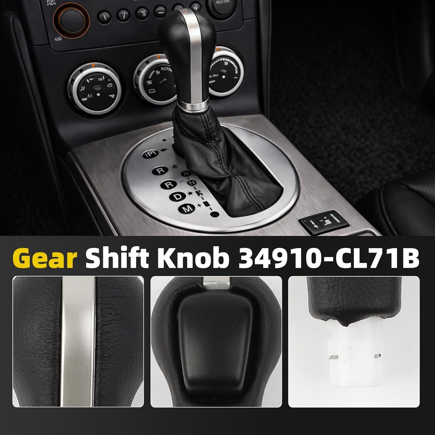 Dasbecan 34910-CL71B Gear Shift Knob Fits Automatic Transmission Gear Shifter Compatible with Nissan 350Z 2003-2009, Infiniti G35 FX35 FX45 2004-2008, Replaces# 34910-AC50B, 34910-AC501