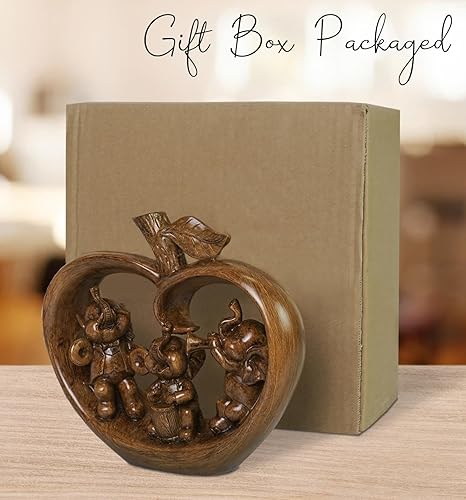 Miniatura 7 de DreamsEden Adorable estatua de elefante, colección de figuras decorativas de resina para decoración del hogar