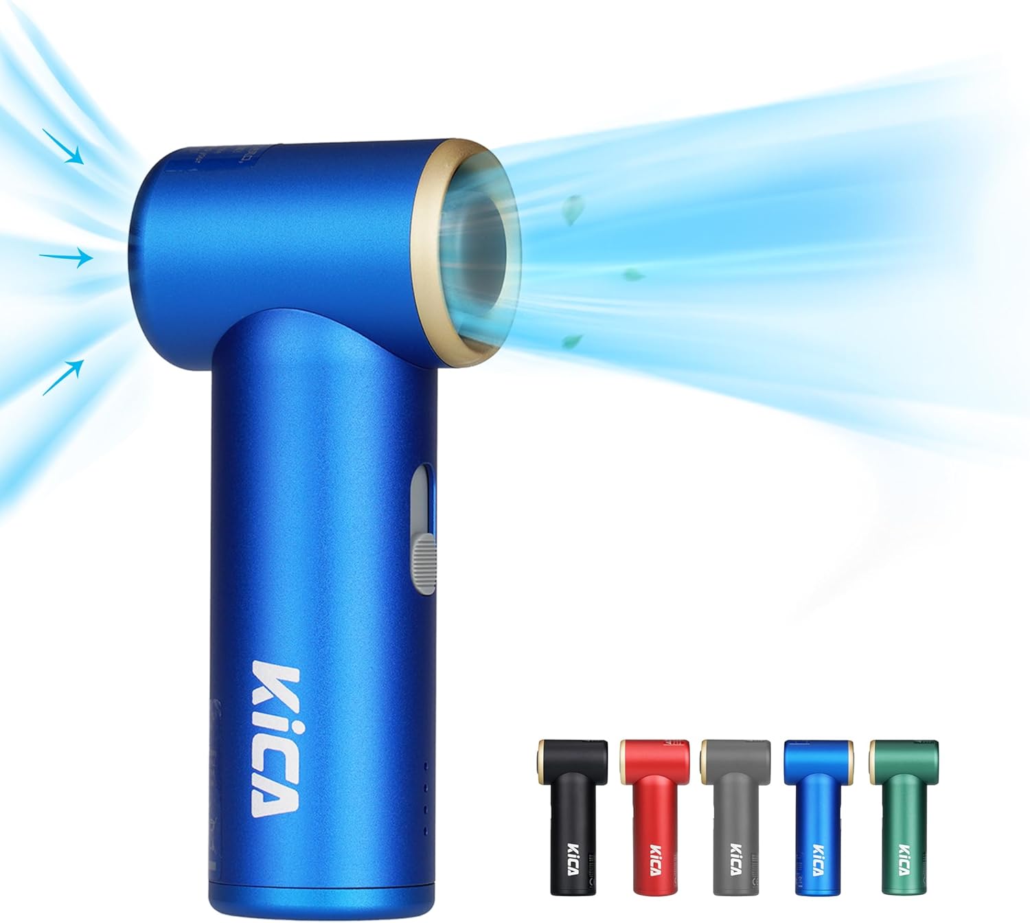 Kica JetFan Mini Personal Handheld Fan[Max 14Hrs Working Time] 3000mAh USB Rechargeable Battery, Metal Shell Turbo Fan, Adjustable Speed, for Office/Outdoor/Travel/Camping-Red