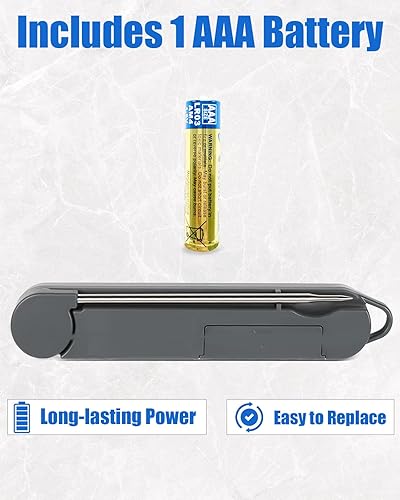 Miniatura 4 de Termómetro de carne OFOND para parrilla y cocina, termómetro de alimentos de lectura instantánea operado por batería, sonda digital plegable,