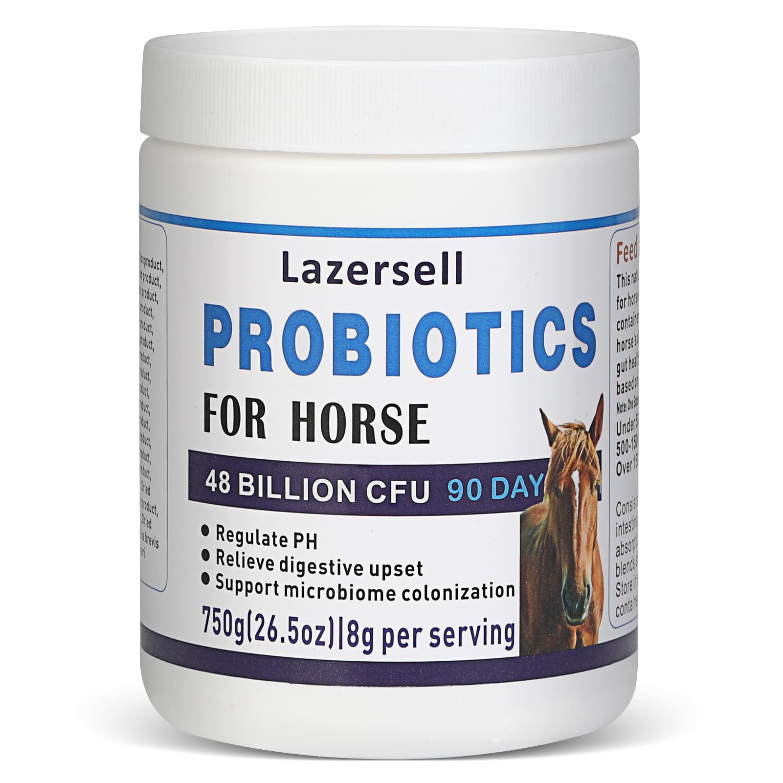 Probiotics for Horses Dietary Supplement, All-Natural Digestive System Maintenance Formula Equine Digestion Support Horse Health Supplements (90 Days)
