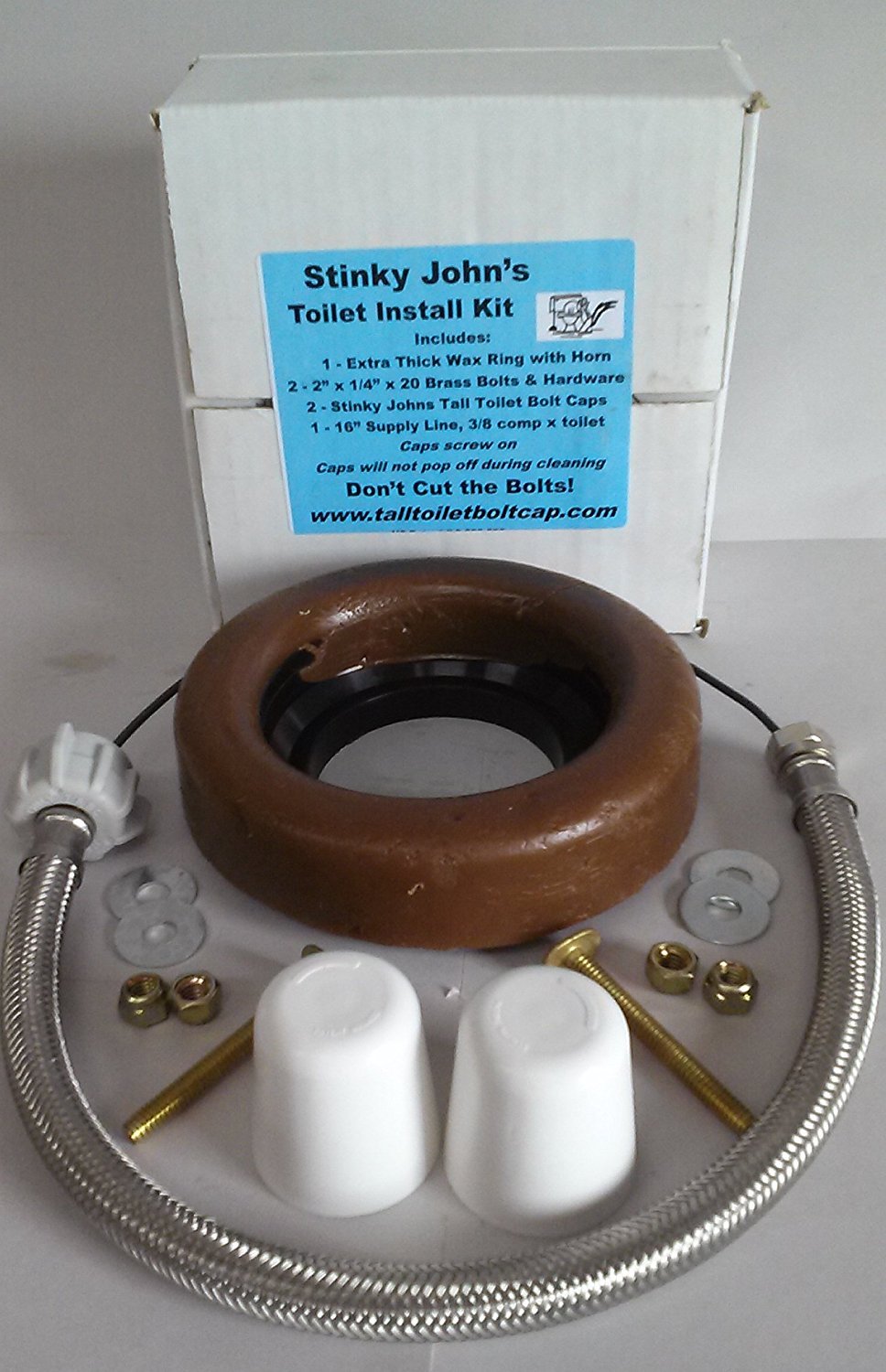 Stinky John27s Toilet Install Kit with 16 Supply Line Stinky John's Toilet Install Kit