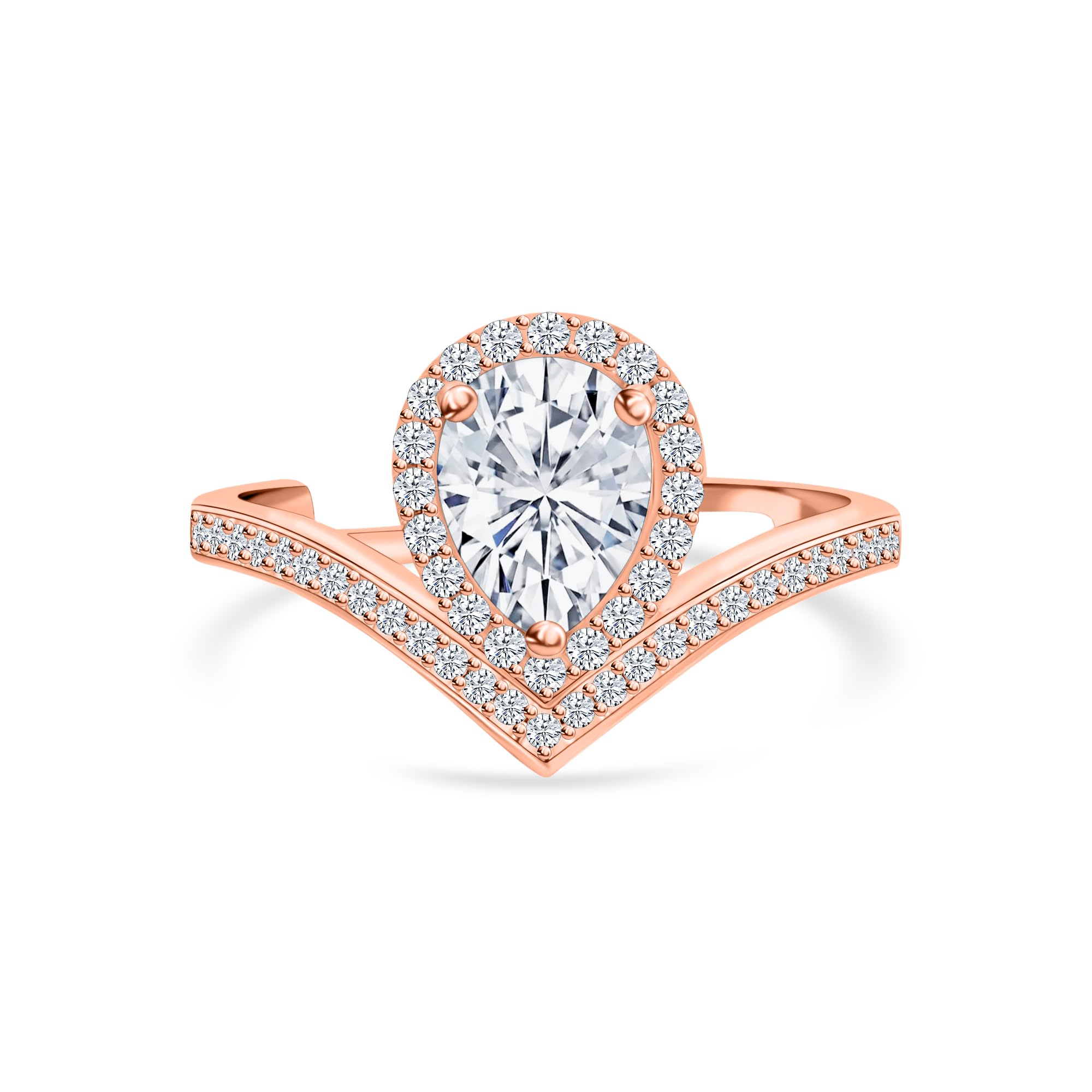 Ornate Jewels 925 Silver 2.5 Carat Rose Gold Plated American Diamond Tear Drop Adjustable Ring for Women & Girls | With Certificate of Authenticity and 925 Stamp | Life-time Warranty* (B0D94GG155) Amazon Price History, Amazon Price Tracker
