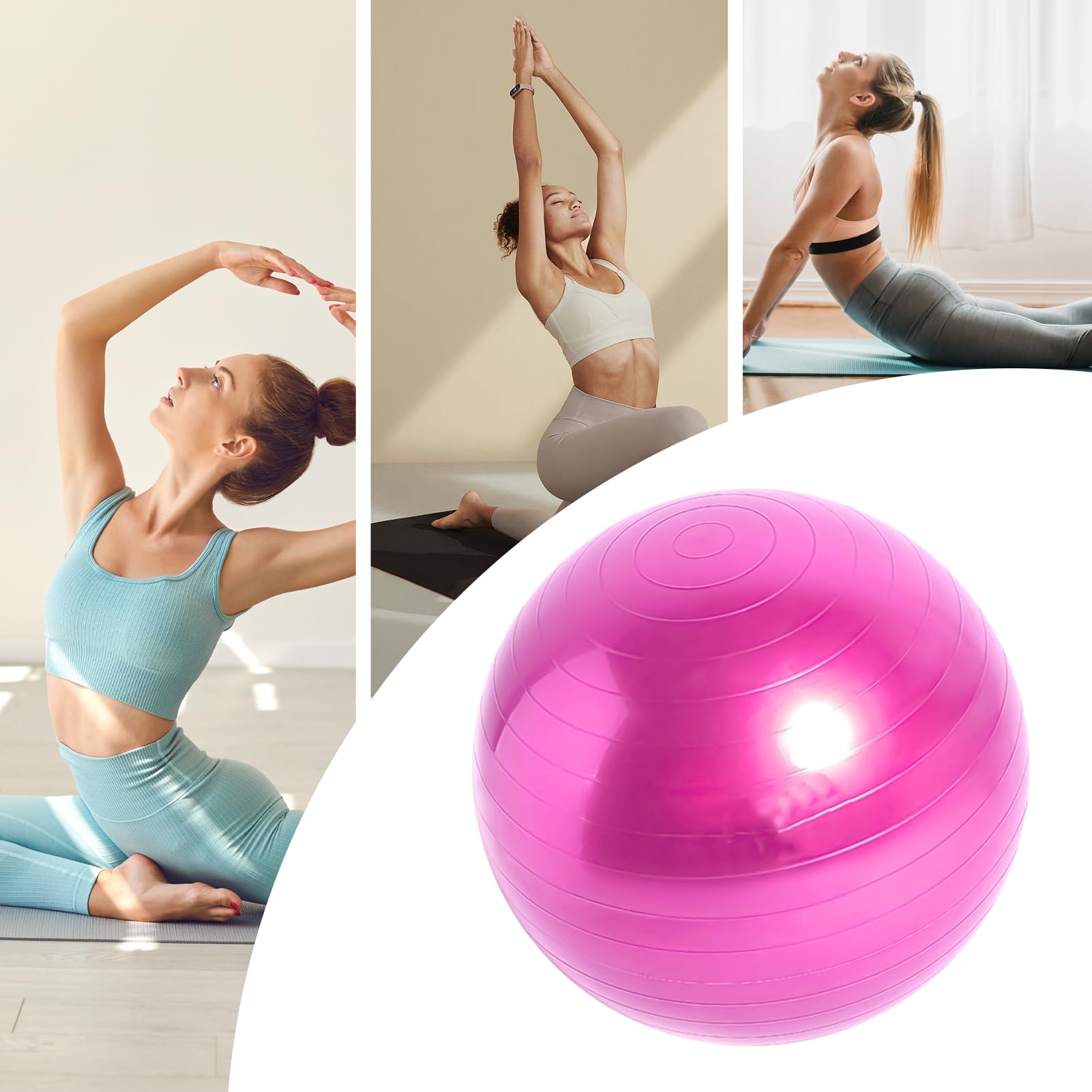 Piłka gimnastyczna - piłka balansowa do ćwiczeń - wielofunkcyjny sprzęt do pilatesu do treningu, równowagi, stabilności, treningu rdzeniowego, narodzin, rozciągania