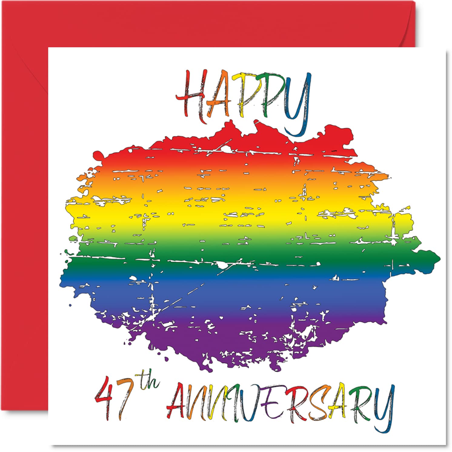 LGBT Gay 57th Anniversary Card for Husband Wife - Happy Aniversary - Happy 47th Wedding Anniversary Card for Partner, 145mm Gay Pride LGBT Greeting Cards Anniversaries
